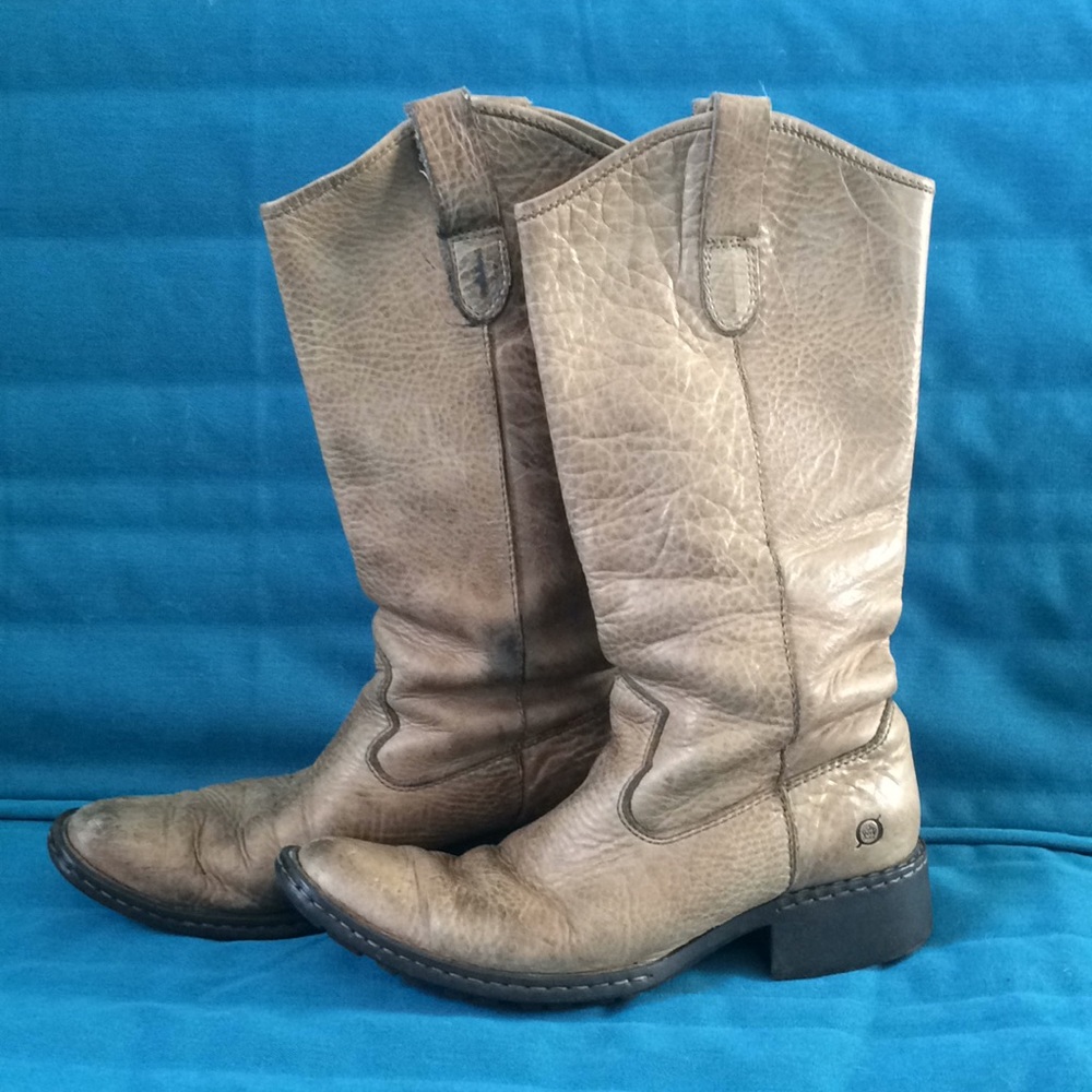 Cream Western Boots, Born Shavano